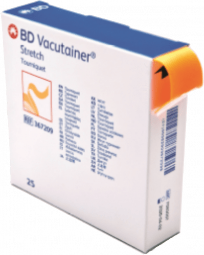 Stretch Tourniquet, 1" x 18", in Dispensing box - Latex free-IV Supplies-Birth Supplies Canada