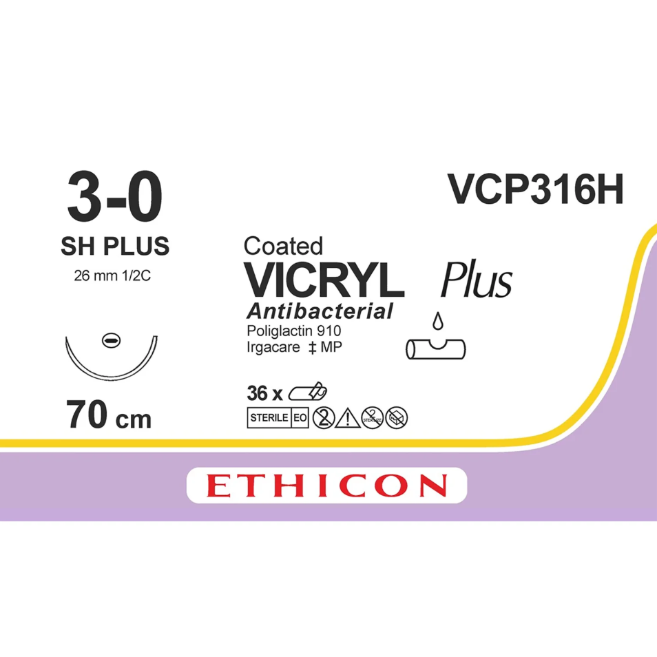 Vicryl Plus Absorbable Suture - 3-0 Violet 27" SH Needle | Ethicon-Suture Supplies-Birth Supplies Canada