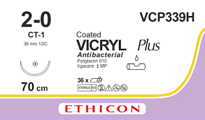Vicryl Sutures 2-0 (Met 3.0) - Absorbable, Coated Braided Violet, Antibacterial-Suture Supplies-Birth Supplies Canada