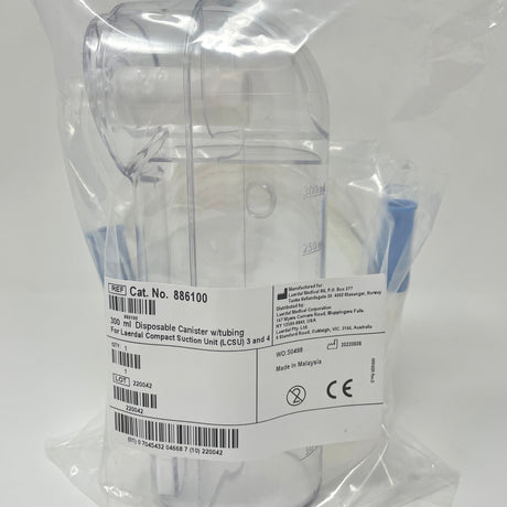 LAERDAL 300ml disposable canister w/tubing for Laerdal Compact suction Unit (LCSU) 3 & 4-Airways-Birth Supplies Canada