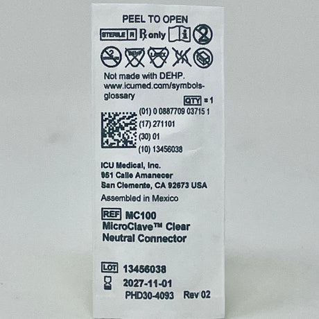 MicroClave Clear Needleless Connector-Medical Devices-Birth Supplies Canada
